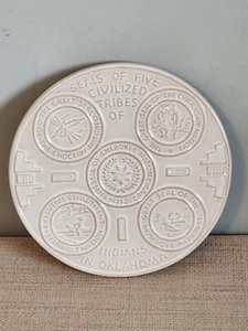 FRANKOMA Seals of Five Civilized Tribes of (American) Indians in Oklahoma Trivet - Picture 1 of 3