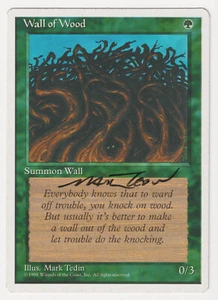 Signed Wall of Wood MP 4th Edition Artist Mark Tedin 1995 WOTC MTG Magic Vintage - Picture 1 of 2