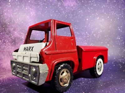 Vintage Louis Marx Pressed Metal Toy Red Pickup Truck Very Cool Toy Retro - Image 1 of 4