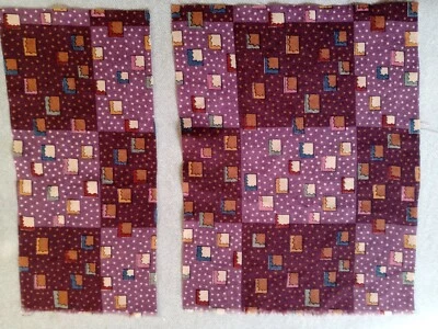 2 Vintage pieces of abstract Liberty VARUNA WOOL fabric approx 23x28 & 14x28 cm - Image 1 of 4