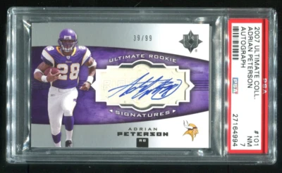 2007 Ultimate Collection Adrian Peterson RC AUTO 39/99 PSA 7 NM - Image 1 of 2