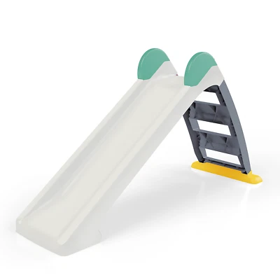 Playground Plastic Slide, Dolu Ladder & Slope for Children, White/Grey