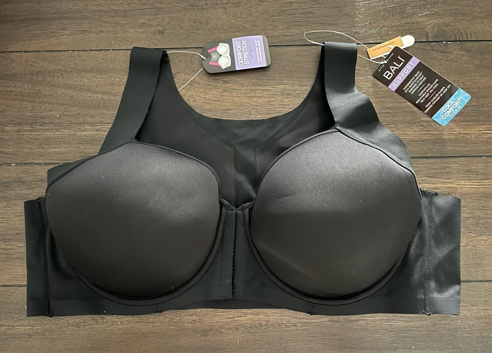 Bali DF3450 EverSmooth Posture Boost Spacer 44DD Underwire Bra Black