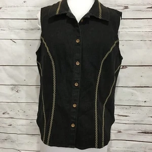 Becky Line Damen Hemd Black Denim Größe 15 Junior Black Denim Ärmellos - Bild 1 von 9