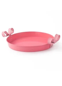 Pink Metal Bow Tray – Target Bullseye Serving Dish for Summer Parties - Picture 1 of 9