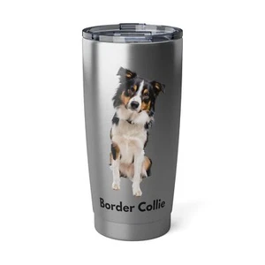 Border Collie Becher 20 Unzen Edelstahl Auslaufsicher Deckel Original NEU! - Bild 1 von 5