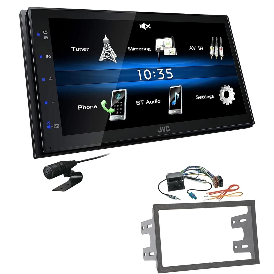 JVC 2 DIN Digital Autoradio Bluetooth USB für Volkswagen VW Polo 9N Quadlock