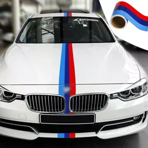 59" M-Colored Stripe for BMW Sticker Decal DIY Racing Cosmetic Hood Roof Bumper - Picture 1 of 17