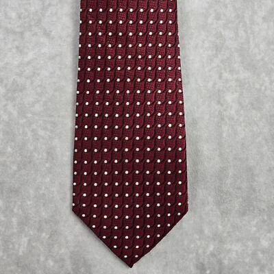 Corbata ejecutiva Birmania Bibas roja negra blanca geométrica a lunares seda para hombre Foto 1 de 4