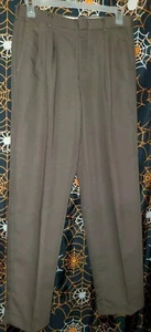Vintage TFW Dress Pants Men's 33 X 32 Taupe Brown Polyester Rayon 3 Pocket 80's - Picture 1 of 6