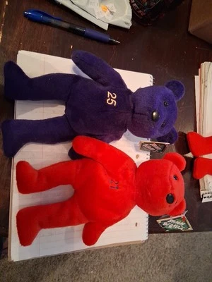 Salvino's Bamm Beanos Mark McGwire #25 Purple Bear & Sammy Sosa Red #21 - 1998 - Image 1 of 4