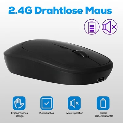 Mouse ergonomico wireless wireless mouse wireless 2.4 Ghz 1600 dpi laptop PC mouse mouse - Immagine 1 di 4