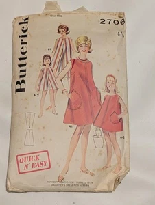 Vintage Sewing Pattern Butterick 2706  Mother Daughter Sports wear 1963 - Picture 1 of 2