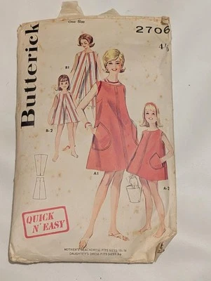 Vintage Sewing Pattern Butterick 2706  Mother Daughter Sports wear 1963 - Image 1 of 2