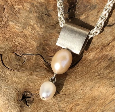 Anhänger Perlanhänger 925 Silber Perle weiß rose schlicht Tahitiperle Südsee - Bild 1 von 4