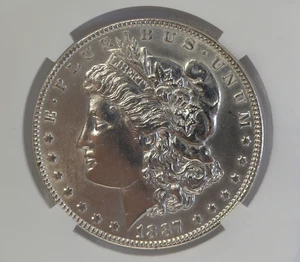 MORGAN 1887 - "Lady Liberty" - SILVER DOLLAR Cameo- no mint mark (Philadelphia) - Picture 1 of 3