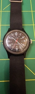 Reloj de Campo Militar Acqua Timex Vintage Cuerda Manual Mecánico Hombres Negro, Funciona - Imagen 1 de 5