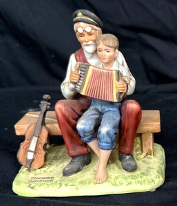 Estatuilla de porcelana Gorham The Music Lesson 1980 Norman Rockwell de colección EC! - Imagen 1 de 2