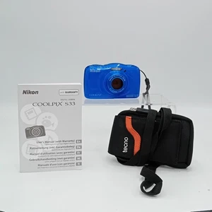 Nikon Coolpix S33 Digital Camera 13MP Underwater Camera Blue Untested FLT17-TT - Picture 1 of 9
