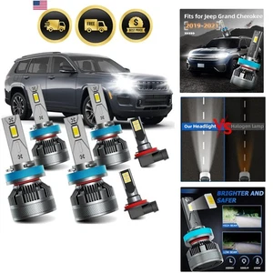LED Headlight Bulbs High Low Beam Fog Light Combo Pack 6pcs for Jeep Grand Ch... - Picture 1 of 10