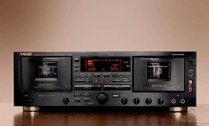 Teac W-6000R Doble Cassette Deck Negro con Mando a Distancia Probado Usado Japón - Imagen 1 de 20