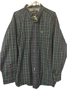Ariat Pro Series Herren Größe XL blau grün kariert Button Down Western Hemd - Bild 1 von 6
