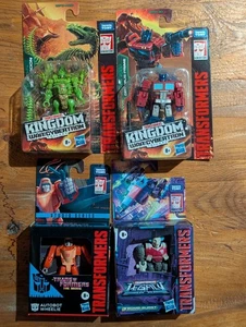 Transformers Core Class Lot of 4 New Kingdom Optimus Dracodon Wheelie Bombburst - Bild 1 von 10