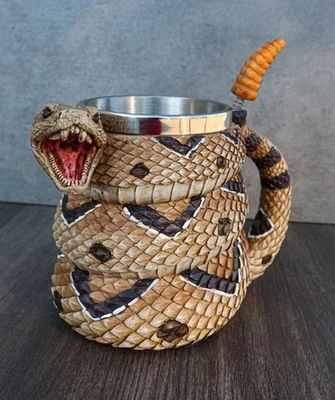 Ferocious Rattlesnake Serpent Snake With Venomous Fangs Drinkware Coffee Mug Cup - Image 1 of 4