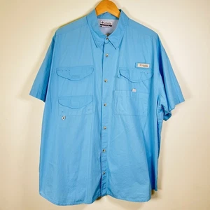 Columbia PFG Hemd Herren XL blau Button Down Omni Shade Polyester Angeln belüftet - Bild 1 von 6