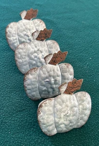 4er Set KÜRBIS Serviettenringe gehämmert Metall Halloween Erntedankfest (haben 20) - Bild 1 von 6