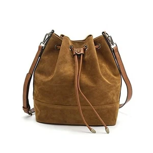 Leather Bucket Bags and Drawstring Crossbody Purse for Women Medium Tote and - Picture 1 of 7