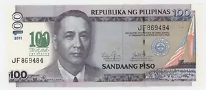 Philippines 100 Piso 2011 Pick 212A UNC Uncirculated Banknote Conmemorative - Picture 1 of 2