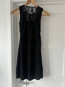Brandneu mit Etikett All Saints Ula Spitze Panel Kleid schwarz Größe XS £128 - Bild 1 von 12