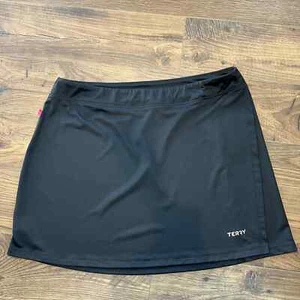 Terry Women's Mixie Bike Skirt Black Pull On Cycling Wrap Style Layer Large NWT - Picture 1 of 12
