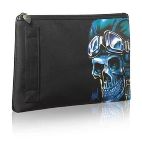 Sanctum Soho Mens Black Biker Blue Skull Essential Travel Holiday Bag Official - Picture 1 of 1