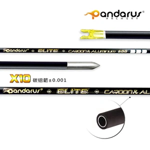 6/12pcs Pandarus ELITE ID3.2mm X10 Carbon Aluminum Gold Logo Archery Arrow Shaft - Picture 1 of 6