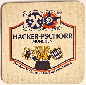 München Hacker Pschorr Brauhaus Bier Bierdeckel Hackerbräu - 1970 Jahre - Picture 1 of 2