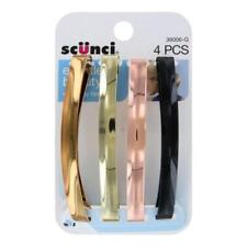 Scunci Effortless Beauty Hair Barrettes, Assorted Colors, 4-Pieces