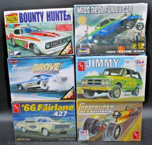 6pc SEALED AMT REVELL 1/24 Model Kits Drag Rail Funny Car Dragster - Picture 1 of 14