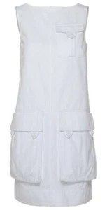 Marc by Marc Jacobs Sleeveless Cotton Cargo Pocket Mini Dress White Size L - Picture 1 of 7