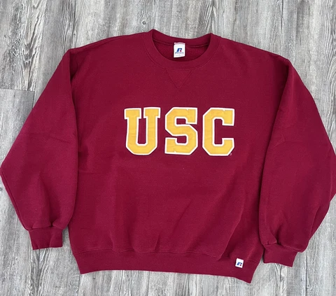 USC Trojans Vintage Russell Athletic Pullover Crewneck Sweatshirt Large Cover
