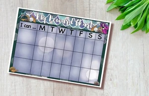 Handmade, A4, Children’s behaviour/Reward Chart, Mermaid, Laminated, wipe clean - Picture 1 of 6