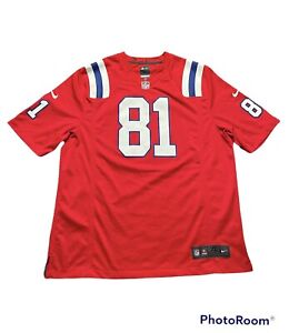 Nike New England Patriots Aaron Hernandez #81 Jersey On Field Size XL Red Blue