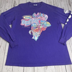 Vintage 1993 St Louis Mardi Gras Long Sleeve Soulard Graphic T Shirt Adult Large - Picture 1 of 9