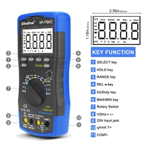 Multímetro digital Pro 5999C CA/DC corriente TrueRMS resistencia temperatura NCV - Imagen 1 de 8