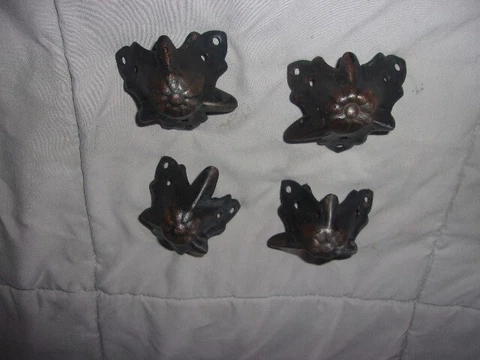 Antique Steamer Trunk parts Hardware Cast Iron Steel Corner Slat Clamps Cover