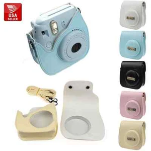 FUJIFILM INSTAX MINI 8 PU Leather protective camera case soft and Matching Strap - Picture 1 of 21