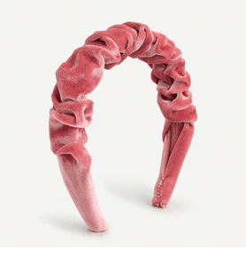 Dima J Crew Scrunchie en terciopelo rosa - Imagen 1 de 2