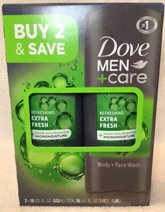 Dove Men Care Body Wash - 2 x 18 fl oz - Extra Fresh/Clean Comfort - 2 count - Picture 1 of 8