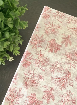 WINTER Red TOPIARY Design Tissue Paper Sheets Choose Size & Package Amount - Image 1 of 4